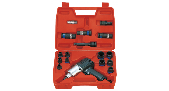 Гайковёрт пневматический ударный с комплектом головок (9-27мм) (Артикул: 44116MP)